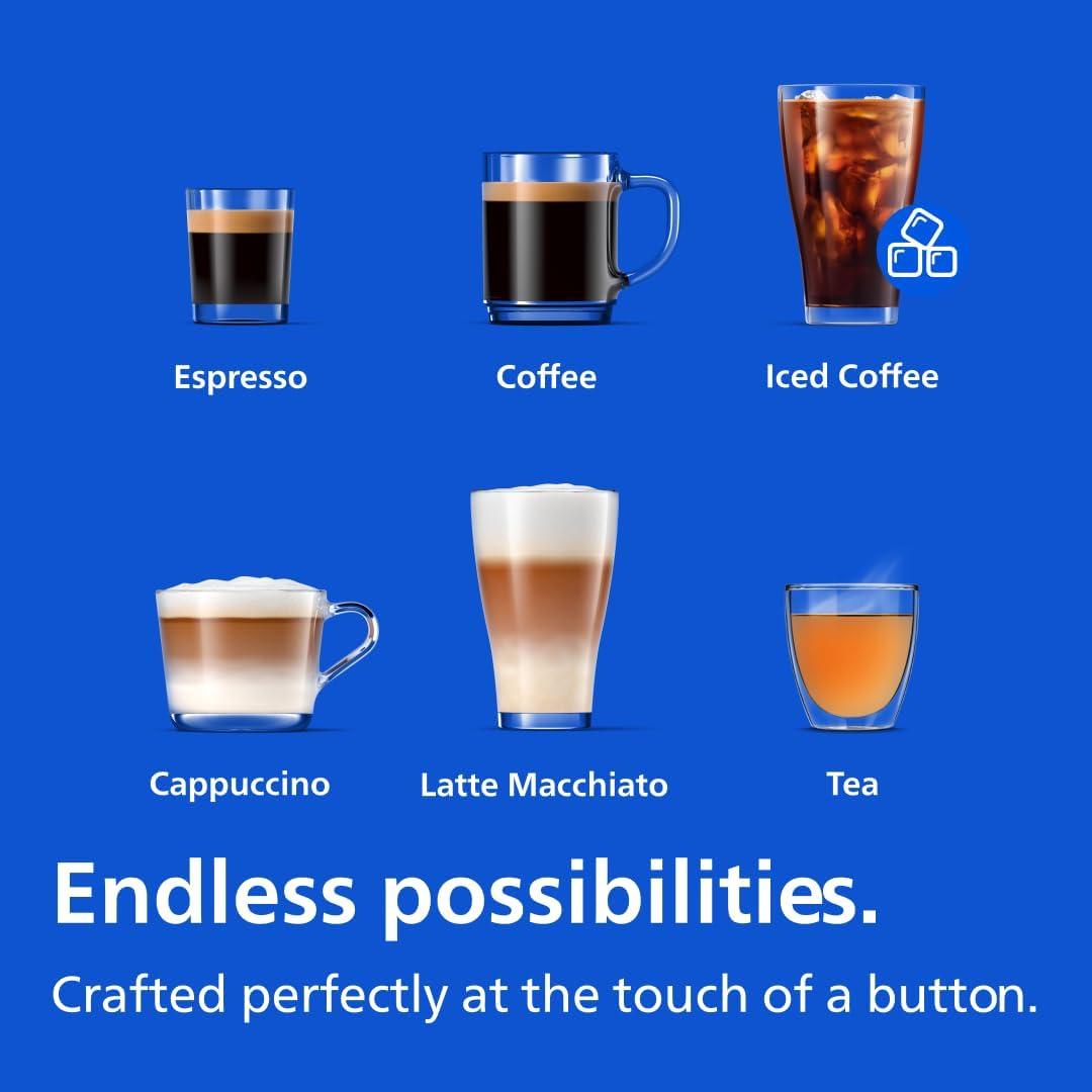imagePhilips 3300 Series Fully Automatic Espresso Machine with integrated milk frother and grinder 5 Hot amp Iced Coffee PreSets 40 Quieter SilentBrew 15Bar Pressure Glossy Black EP332690Glossy Black Ep 3341 50