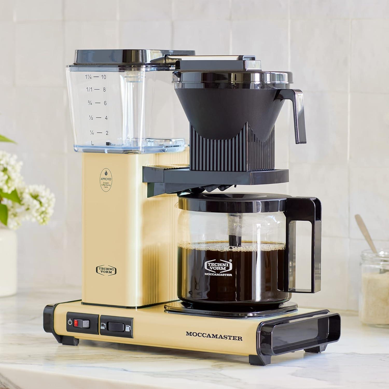 imageTechnivorm Moccamaster 53941 KBGV Select 10Cup Coffee Maker Polished Silver 40 ounce 125lButter Yellow