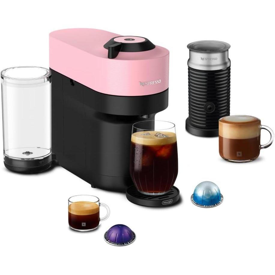 imageNespresso LimitedEdition Vertuo Pop Coffee and Espresso Maker by DeLonghi Pastel YellowCandy Pink