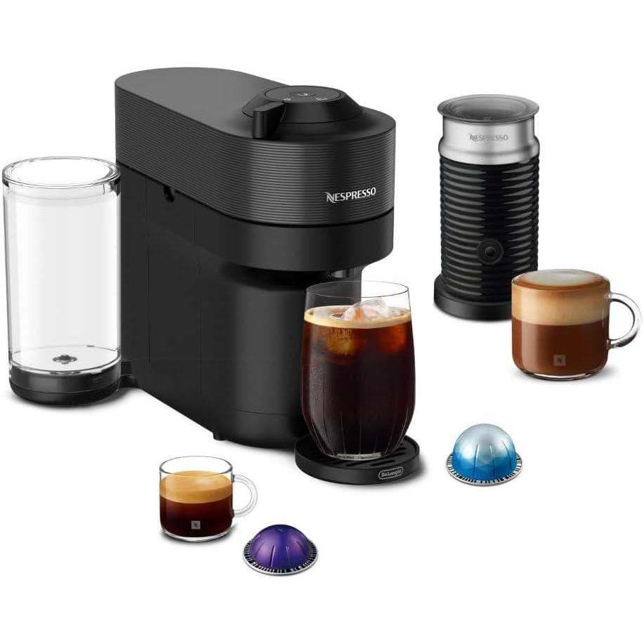 imageNespresso LimitedEdition Vertuo Pop Coffee and Espresso Maker by DeLonghi Pastel YellowLiquorice Black