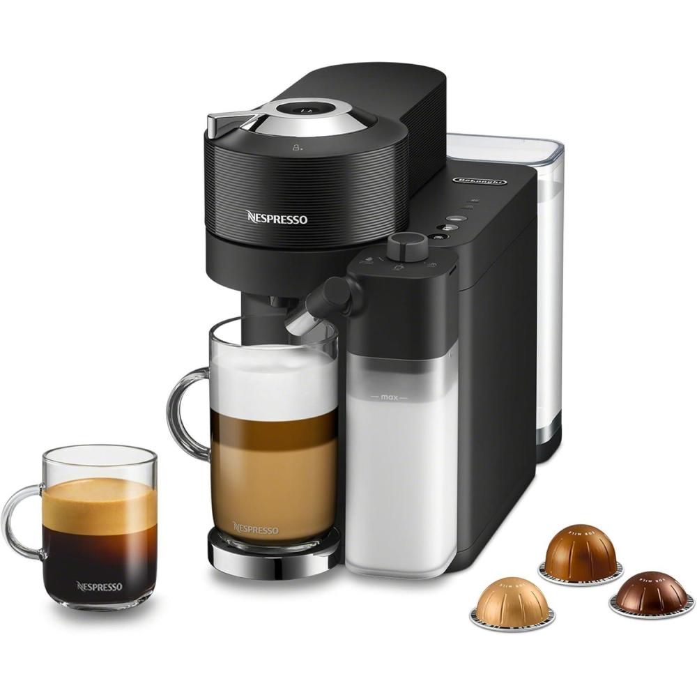 imageNespresso Vertuo Lattissima Coffee amp Espresso Maker by DeLonghi Matte White and GlossyBlack