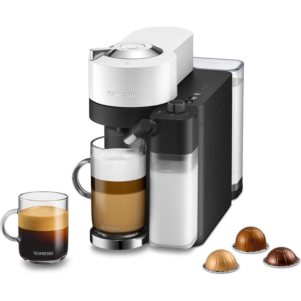 imageNespresso Vertuo Lattissima Coffee amp Espresso Maker by DeLonghi Matte White and GlossyWhite
