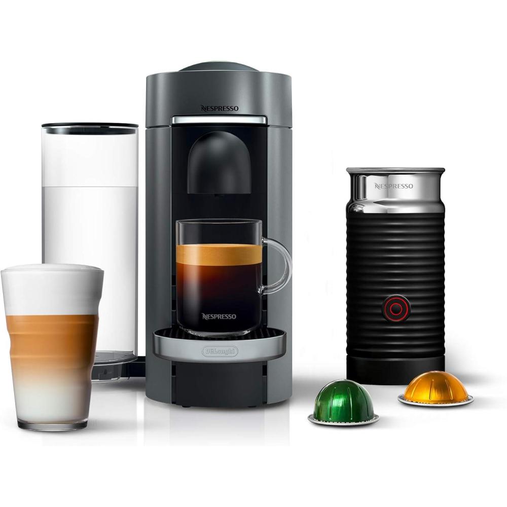 imageNespresso Vertuo Plus Deluxe Coffee and Espresso Maker by DeLonghi Titan with Aeroccino Milk Frother 110 VoltsTitan