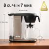 Bonavita Enthusiast 8 Cup Drip Coffee Brewer, Pour Over, SCA Certified Coffee Machine with Thermal Carafe, Stainless Steel Panel, Removable Reservoir(Silver)