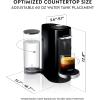 Nespresso Vertuo Plus Deluxe Coffee and Espresso Maker by De’Longhi, Titan with Aeroccino Milk Frother, 110 Volts(Black)