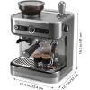 Philips Barista Brew Semi Automatic Espresso Machine – Single & Double Espresso,Americano, 250g Bean Container+Grinder+Milk Jug with temperature indicator,Calibrated Tamping,Metal Silver (PSA3218/01)(Metal Silver)