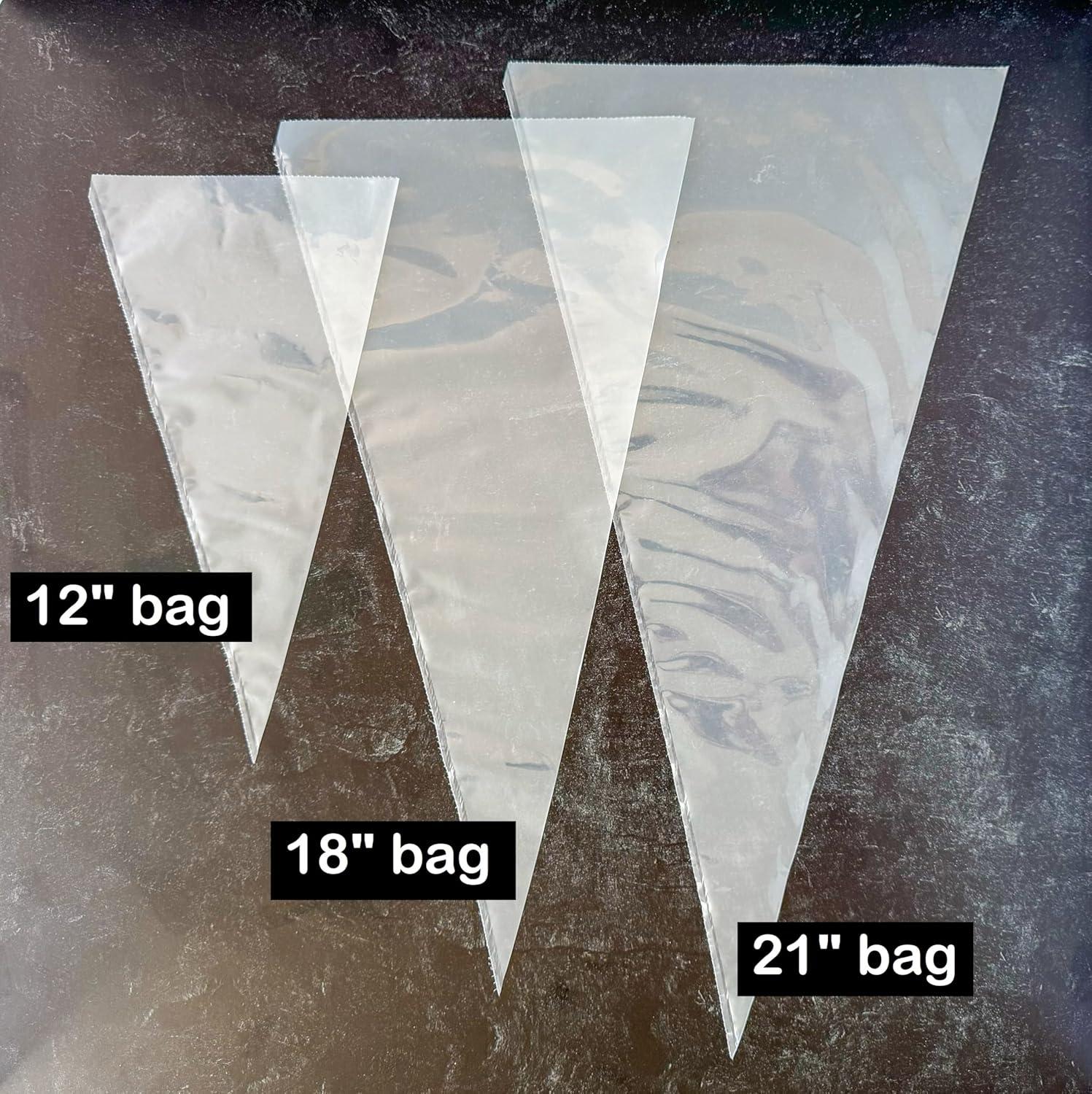 imageAteco 4412 Plastic Disposable Piping and Cake Decorating Bags with NuPlastiQ Pack of 100 ClearWhite