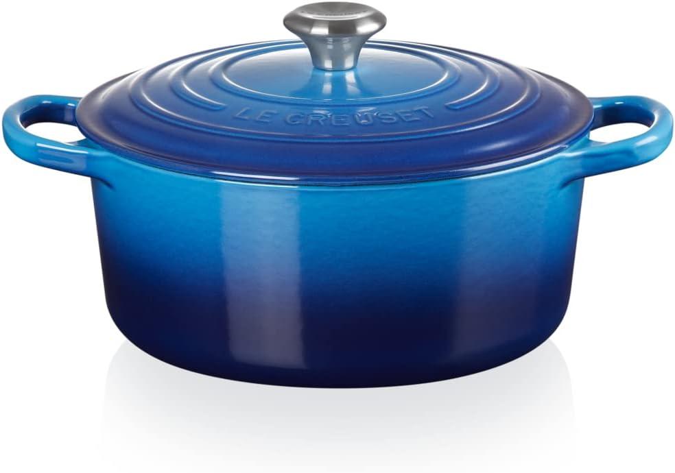 imageLe Creuset Signature Enamelled Cast Iron Round Casserole Dish With Lid 24 cm 42 Litre Azure 21177182202430Azure