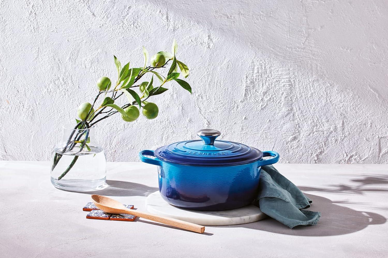 imageLe Creuset Signature Enamelled Cast Iron Round Casserole Dish With Lid 24 cm 42 Litre Azure 21177182202430Azure