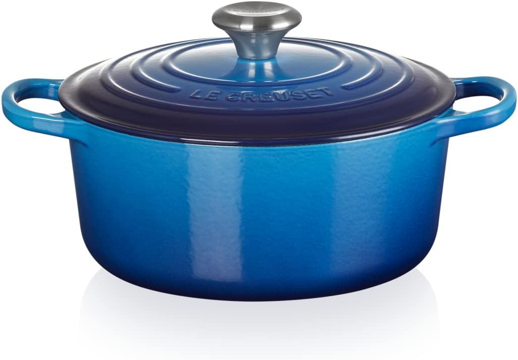 imageLe Creuset Signature Enamelled Cast Iron Round Casserole Dish With Lid 24 cm 42 Litre Azure 21177182202430Azure
