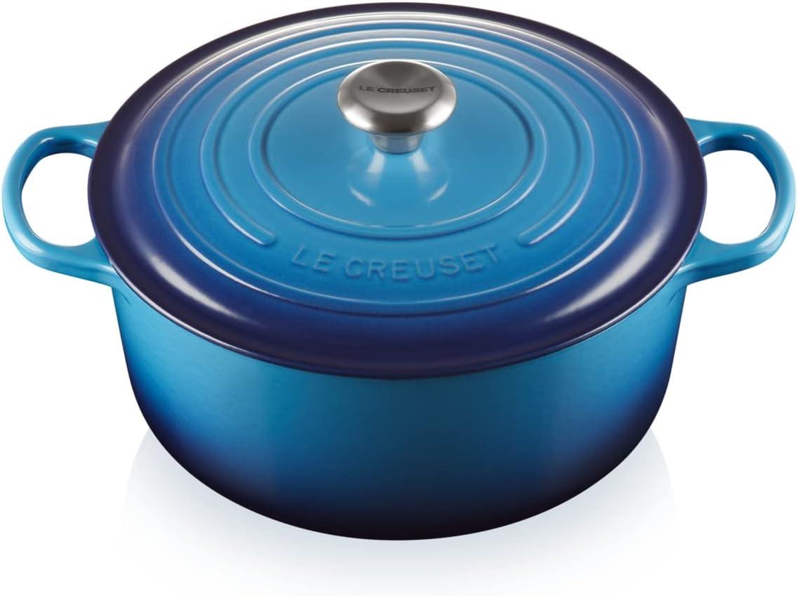 imageLe Creuset Signature Enamelled Cast Iron Round Casserole Dish With Lid 24 cm 42 Litre Azure 21177182202430Azure