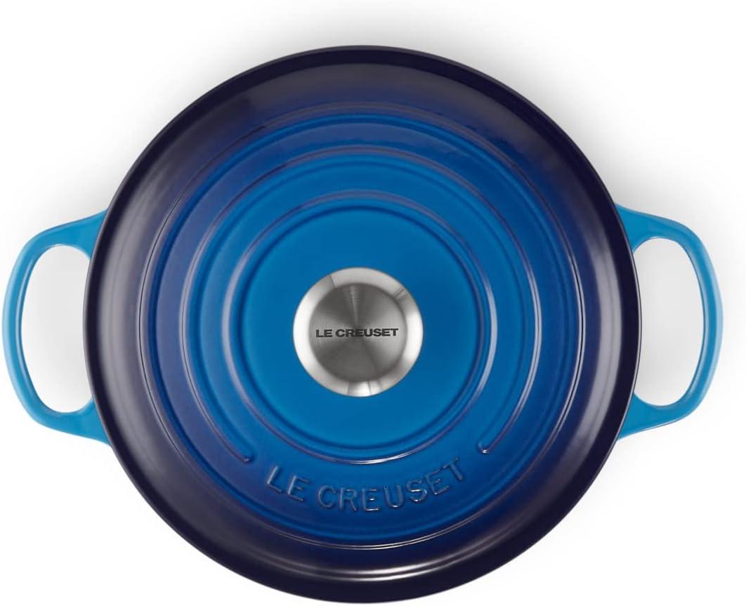 imageLe Creuset Signature Enamelled Cast Iron Round Casserole Dish With Lid 24 cm 42 Litre Azure 21177182202430Azure
