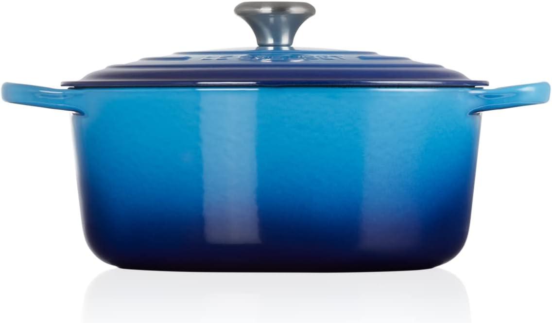imageLe Creuset Signature Enamelled Cast Iron Round Casserole Dish With Lid 24 cm 42 Litre Azure 21177182202430Azure