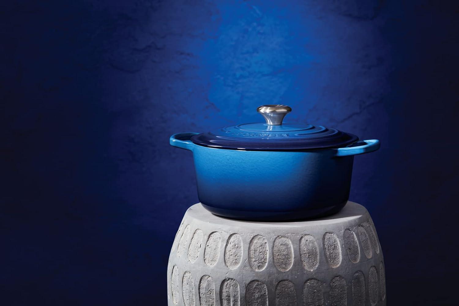 imageLe Creuset Signature Enamelled Cast Iron Round Casserole Dish With Lid 24 cm 42 Litre Azure 21177182202430Azure