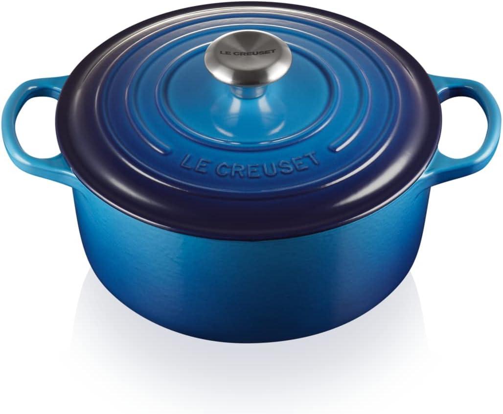 imageLe Creuset Signature Enamelled Cast Iron Round Casserole Dish With Lid 24 cm 42 Litre Azure 21177182202430Azure