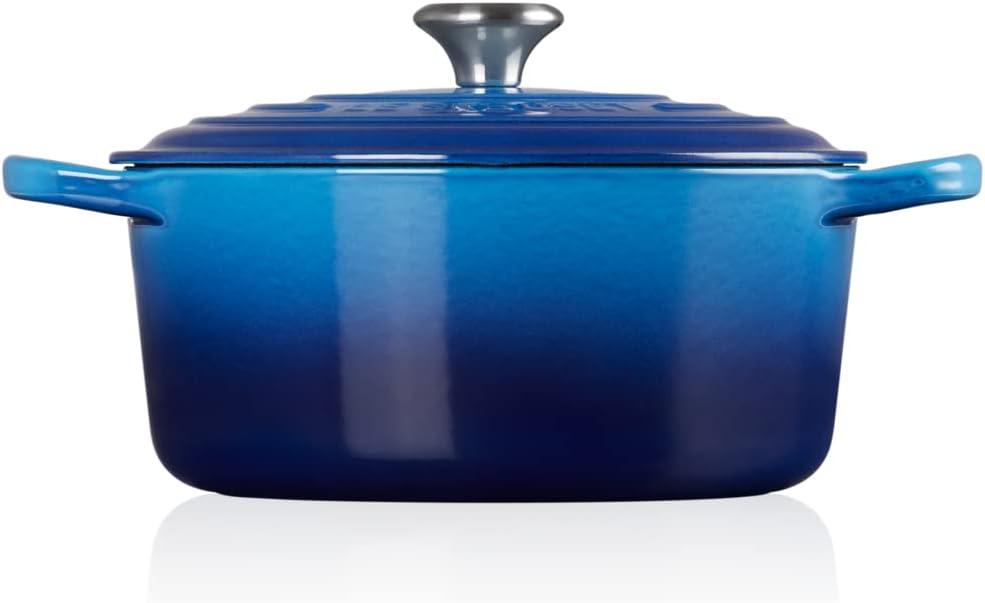 imageLe Creuset Signature Enamelled Cast Iron Round Casserole Dish With Lid 24 cm 42 Litre Azure 21177182202430Azure