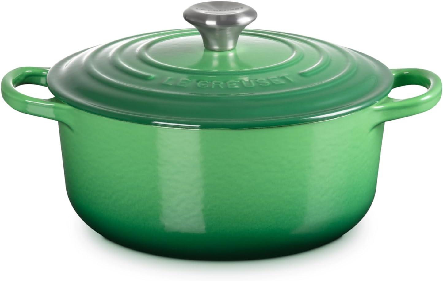 imageLe Creuset Signature Enamelled Cast Iron Round Casserole Dish With Lid 24 cm 42 Litre Azure 21177182202430Bamboo
