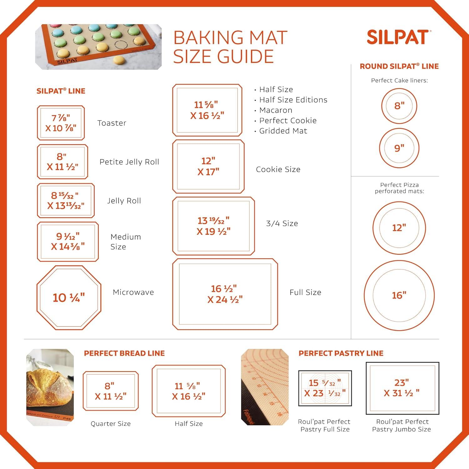 imageSilpat Premium NonStick Silicone Baking Mat 34 Sheet CreamMedium