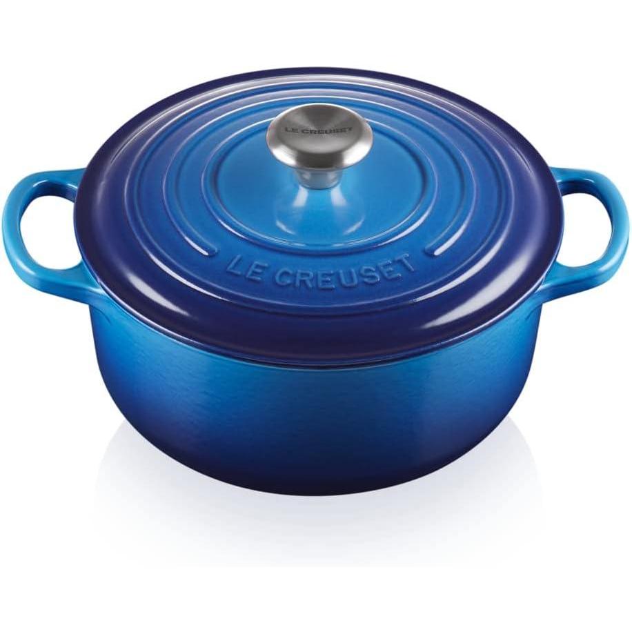 imageLe Creuset Signature Enamelled Cast Iron Round Casserole Dish With Lid 24 cm 42 Litre Azure 21177182202430Azure