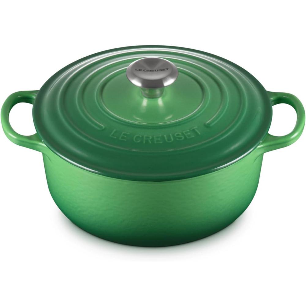 imageLe Creuset Signature Enamelled Cast Iron Round Casserole Dish With Lid 24 cm 42 Litre Azure 21177182202430Bamboo