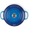 Le Creuset Signature Enamelled Cast Iron Round Casserole Dish With Lid, 24 cm, 4.2 Litre, Azure, 21177182202430(Azure)