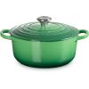 Le Creuset Signature Enamelled Cast Iron Round Casserole Dish With Lid, 24 cm, 4.2 Litre, Azure, 21177182202430(Bamboo)