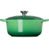 Le Creuset Signature Enamelled Cast Iron Round Casserole Dish With Lid, 24 cm, 4.2 Litre, Azure, 21177182202430(Bamboo)