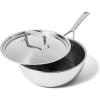 Sur La Table 3.5-Qt 5-Ply Stainless Steel Chef Pan with Lid – Professional-Grade Cookware for Even Heating & Precision Cooking, Oven & Induction Compatible, Ergonomic Handle, Drip-Free Rim