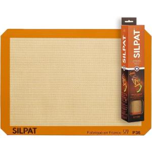Silpat Premium Non-Stick Silicone Baking Mat, Half Sheet Size, 11-5/8 x 16-1/2, Orange(16.5″L x 11.6″W)