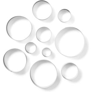 Sur La Table Round Cookie Cutters, Set of 10, Stainless Steel