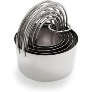 Sur La Table Stainless Steel Round Biscuit Cutters, Set of 5, Silver