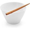 Sur La Table Rice Bowl with Bamboo Chopsticks, White