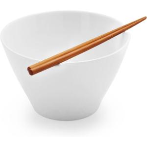 Sur La Table Rice Bowl with Bamboo Chopsticks, White