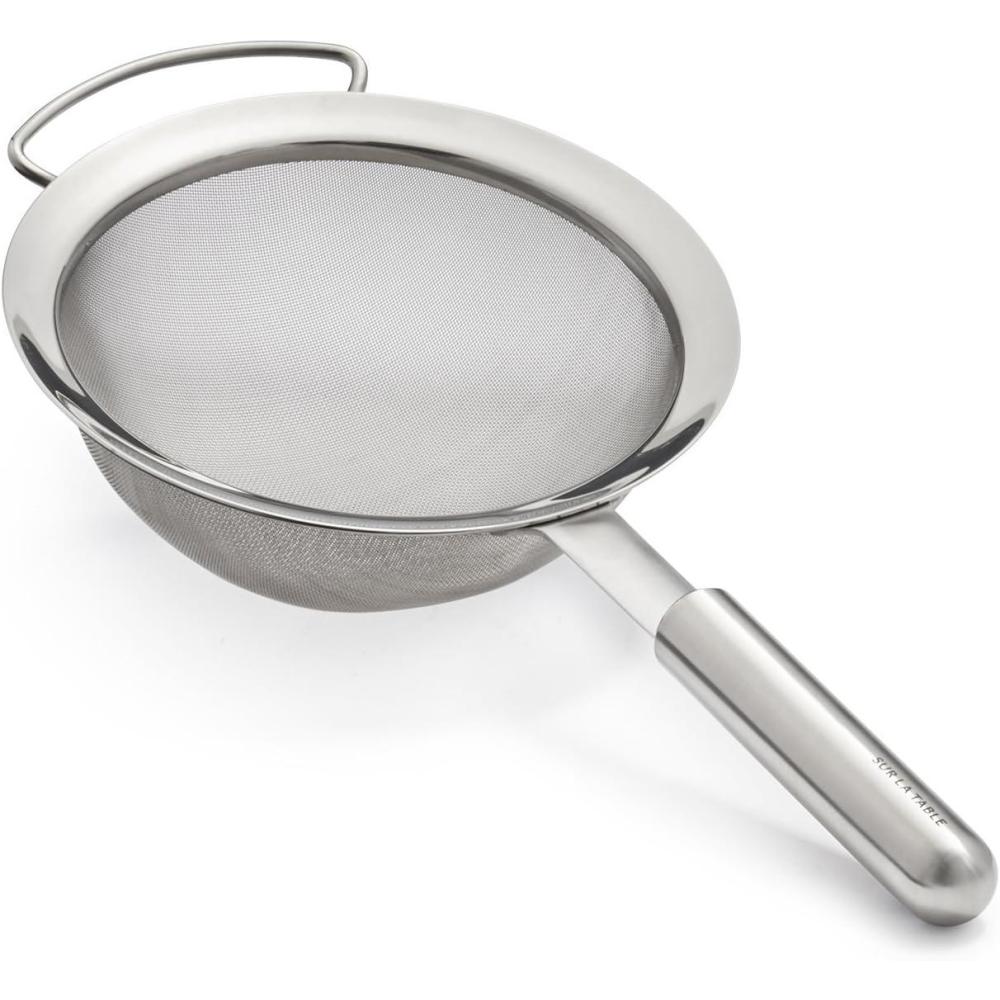 imageSur La Table Stainless Steel Sieve  7 Fine Mesh Strainer with Weighted Ergonomic Handle  188 NonCorrosive Metal for Sifting Rinsing amp Straining