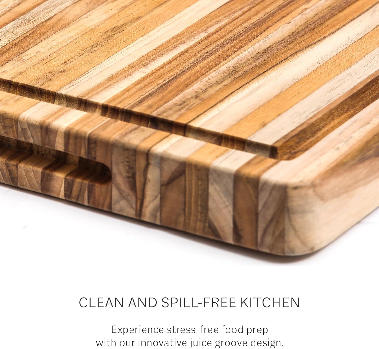 imageTeakhaus Butcher Block Cutting Board Extra Large Wooden Cutting Board Holiday Gift Ideas for Men and Women GiftReady End Grain Wood Knife Friendly FSC CertifiedMedium Thick