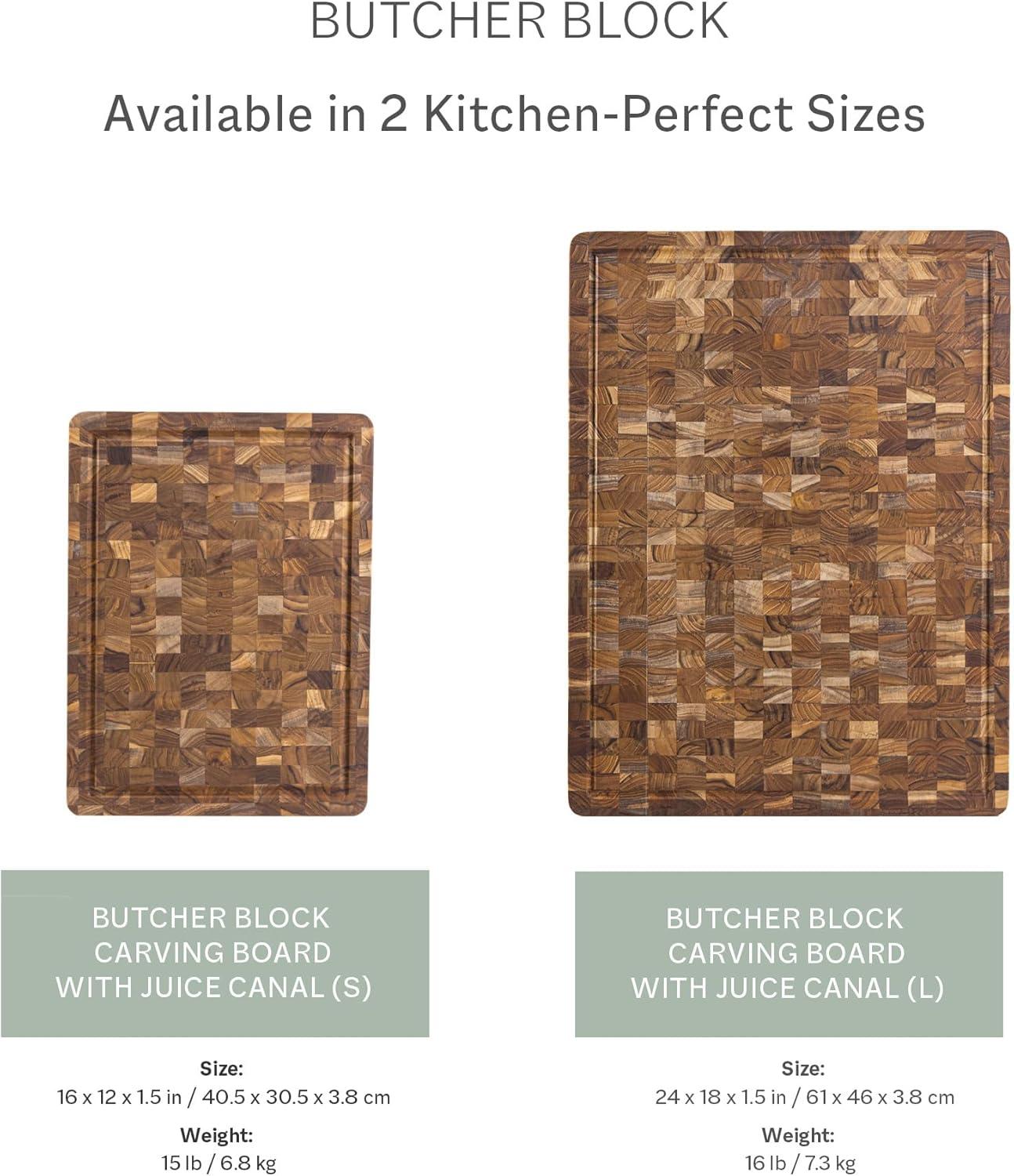 imageTeakhaus Butcher Block Cutting Board Extra Large Wooden Cutting Board Holiday Gift Ideas for Men and Women GiftReady End Grain Wood Knife Friendly FSC CertifiedMedium Thick