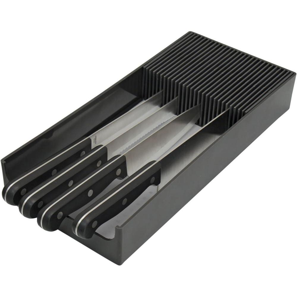 imageKNIFEdock Plastic Knife Drawer Organizer BPAFree InDrawer Knife Block Insert for Kitchen Knives SpaceSaving Knife Storage with Easy Access and OrganizationPlastic