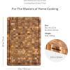 Teakhaus Butcher Block Cutting Board – Extra Large Wooden Cutting Board – Holiday Gift Ideas for Men and Women – Gift-Ready End Grain Wood, Knife Friendly – FSC Certified(Extra Thick)