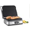 Cuisinart Electric Griddler FIVE Countertop Grill, Enjoy 5-in-1 Functions Including Panini Press, LCD Display, Wide Temperature Range, and Sear Function, Nonstick Plates, GR-5NAS, Stainless Steel(Digital)