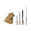 Shun Premier Blonde 5 Piece Starter Block Set, Includes 8″ Chef, 4″ Paring, 6.5″ Utility Knives, Honing Steel & Bamboo Knife Block, Handcrafted Japanese Knife Set, Pakkawood Handles(Blonde)