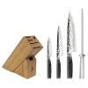 Shun Premier Blonde 5 Piece Starter Block Set, Includes 8″ Chef, 4″ Paring, 6.5″ Utility Knives, Honing Steel & Bamboo Knife Block, Handcrafted Japanese Knife Set, Pakkawood Handles(Gray)