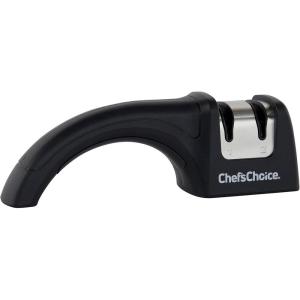 Chef’s Choice 4640100Chef’sChoice 464 Pronto Diamond Hone Manual Knife Sharpener For Serrated and Straight Knives Diamond Abrasives Easy and Secure Grip Compact Design Made in USA, 2-Stage, Black