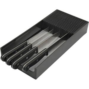 KNIFEdock Plastic Knife Drawer Organizer – BPA-Free In-Drawer Knife Block Insert for Kitchen Knives – Space-Saving Knife Storage with Easy Access and Organization(Plastic)