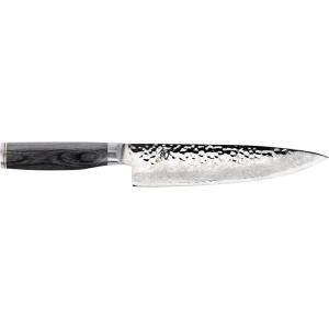 Shun Premier Blonde 8″ Chef’s Knife, Handcrafted Japanese Kitchen Knife for Professional and Home Chefs, VG-MAX Core with Damascus Stainless Steel Cladding, Pakkawood Handle(Gray)