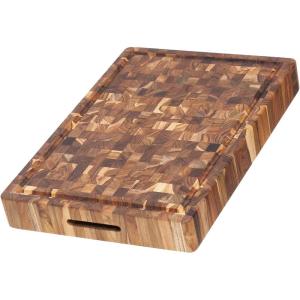 Teakhaus Butcher Block Cutting Board – Extra Large Wooden Cutting Board – Holiday Gift Ideas for Men and Women – Gift-Ready End Grain Wood, Knife Friendly – FSC Certified(Extra Thick)