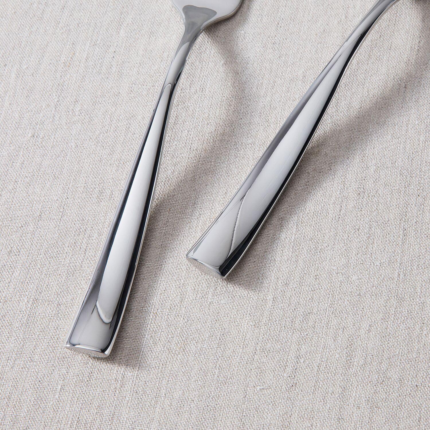 imageFortessa Lucca Faceted 1810 Stainless Steel Flatware Serving Spoon 9InchLucca