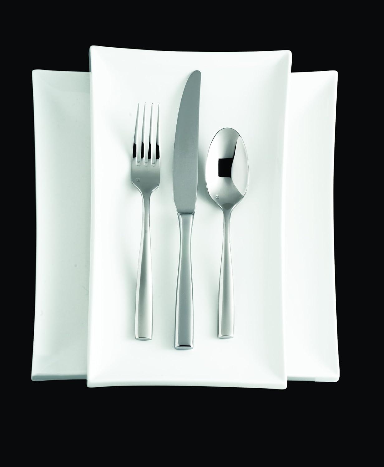 imageFortessa Lucca Faceted 1810 Stainless Steel Flatware Serving Spoon 9InchLucca