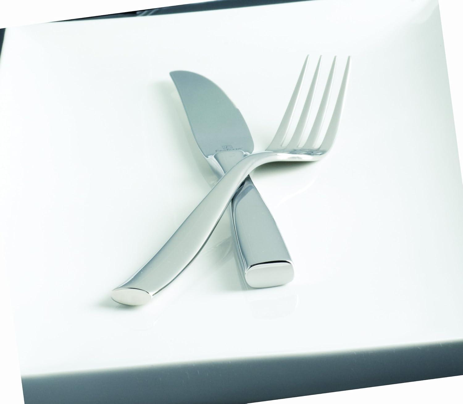 imageFortessa Lucca Faceted 1810 Stainless Steel Flatware Serving Spoon 9InchLucca