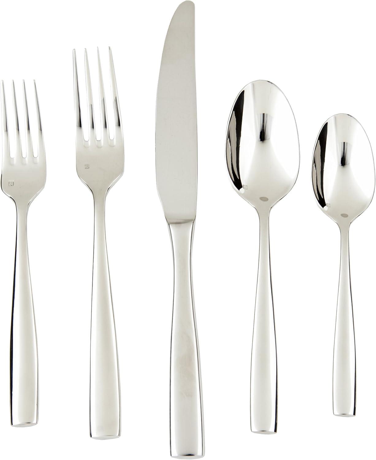 imageFortessa Lucca Faceted 1810 Stainless Steel Flatware Serving Spoon 9InchLucca