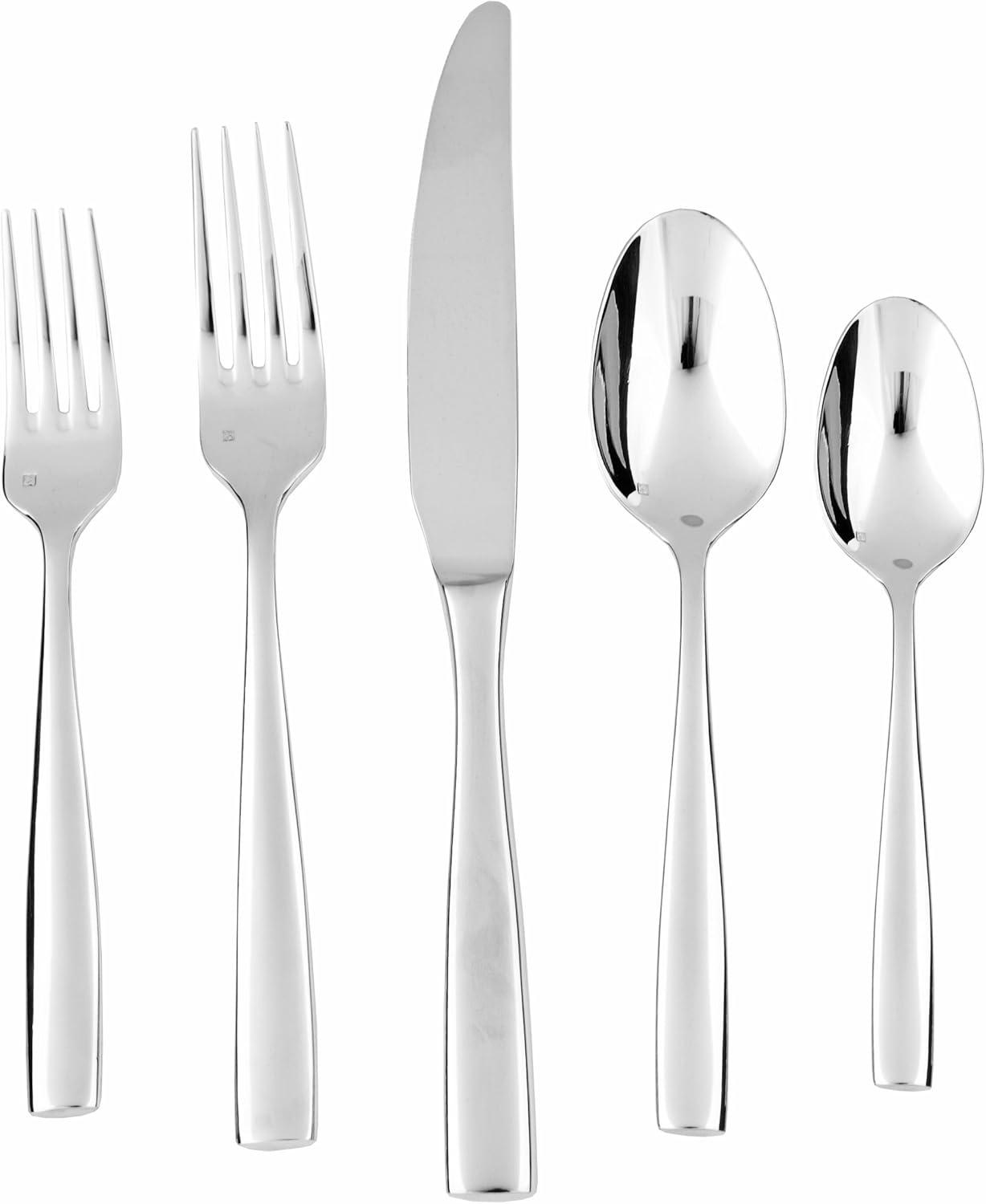 imageFortessa Lucca Faceted 1810 Stainless Steel Flatware Serving Spoon 9InchLucca